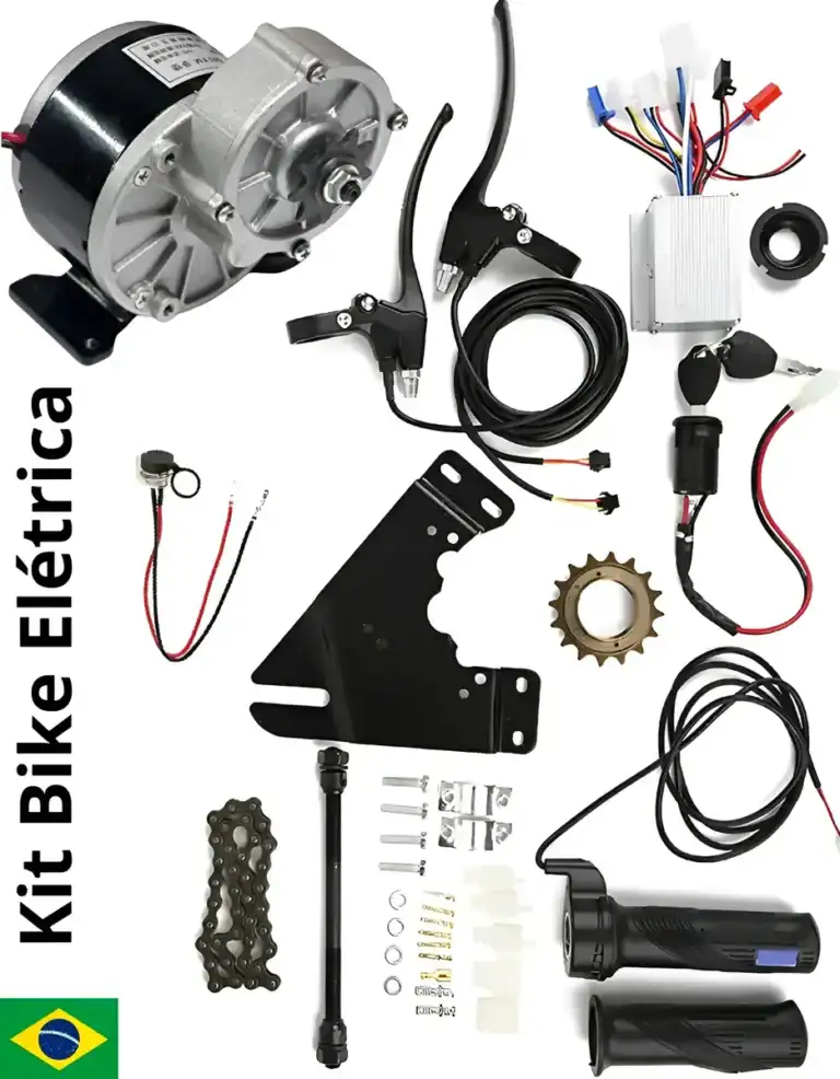 kit de conversão para bicicleta elétrica: motor de 1000w montado na roda traseira e componentes eletrônicos