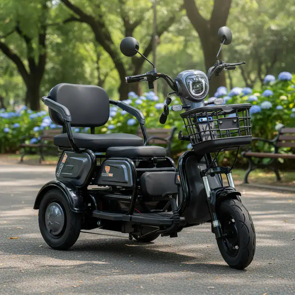 Melhor triciclo elétrico para idoso — modelo moderno com cesta e assento confortável